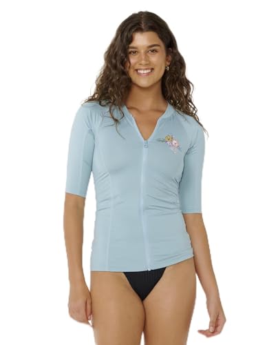 Rip Curl Women's Standard Aloha Short Sleeve Zip-Up Rashguard